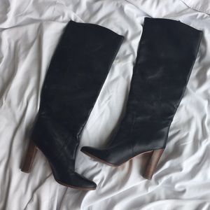 Ann Taylor tall black leather boots